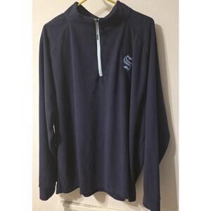 NHL Seattle Kraken Offiially Licensed Blue 1/4 Zip Pullover 2XL NWT Logo